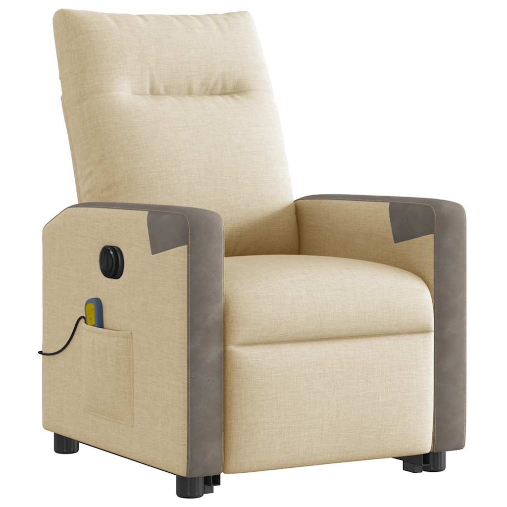 Fauteuil inclinable de massage électrique Crème Tissu - XIOS
