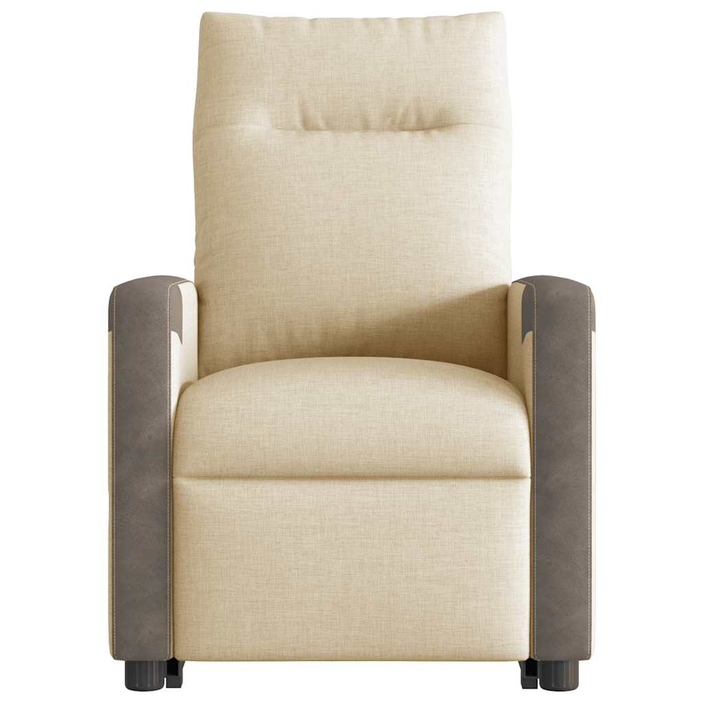 Fauteuil inclinable de massage électrique Crème Tissu