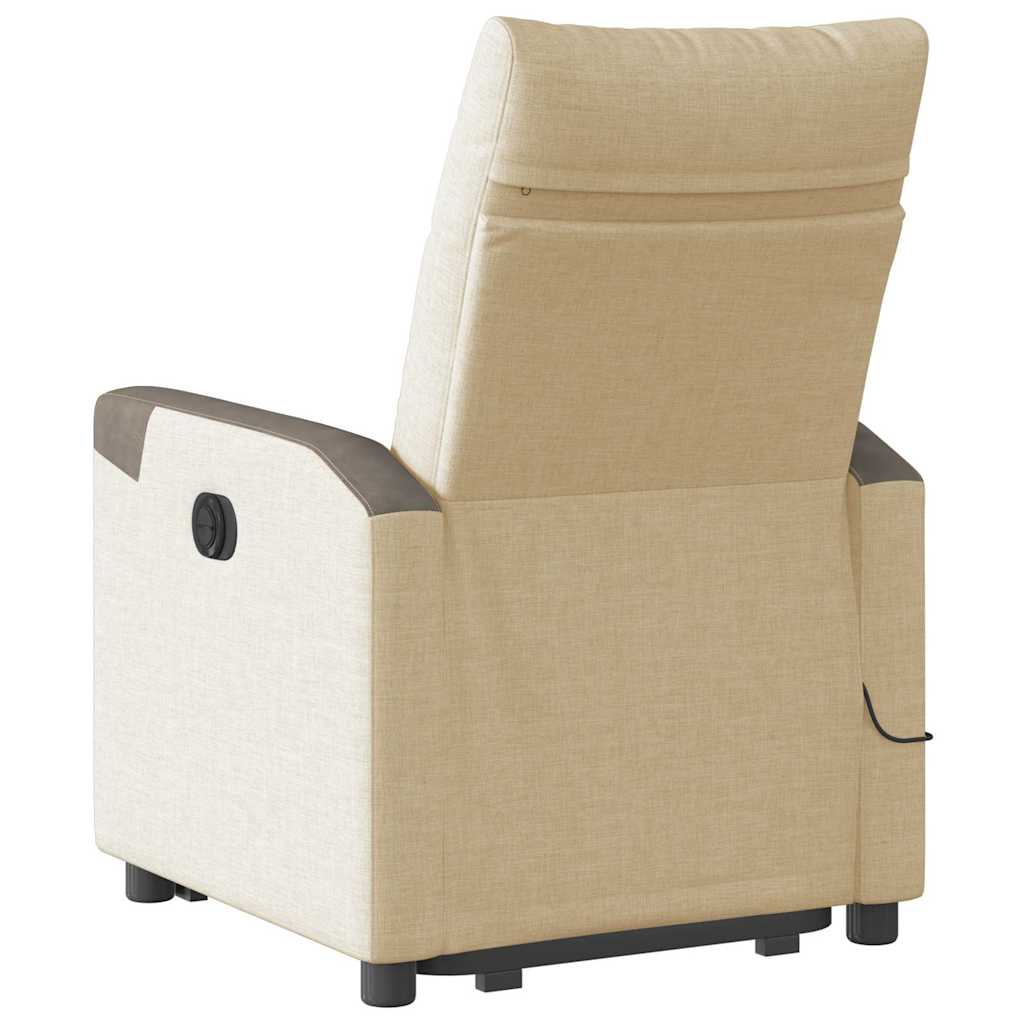 Fauteuil inclinable de massage électrique Crème Tissu