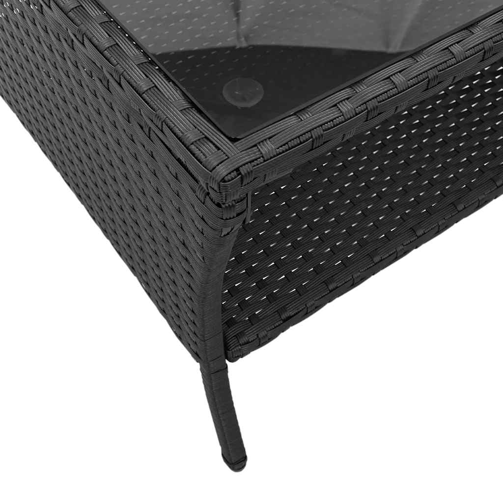 Ensemble de canapé de jardin 6 pcs avec coussins noir résine tressée