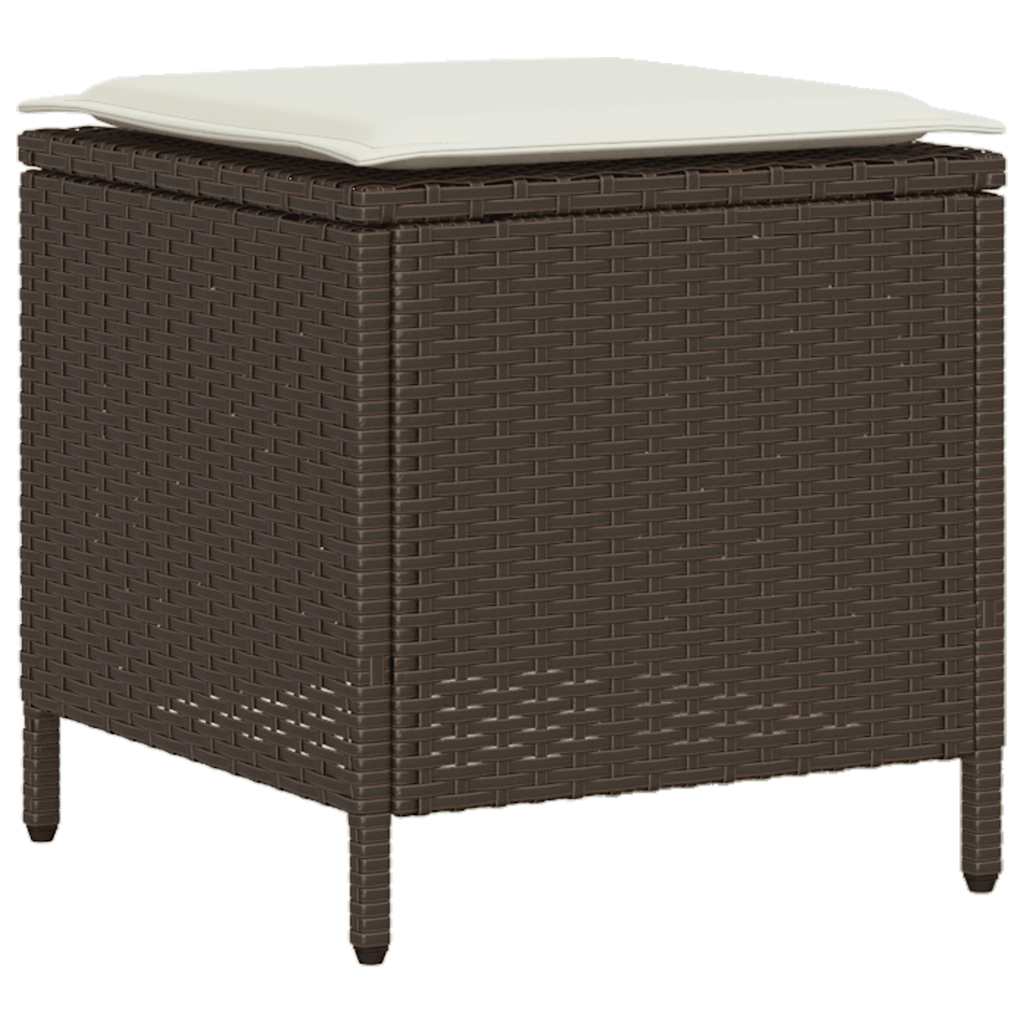 Ensemble de canapé de jardin 6 pcs avec coussins marron résine tressée