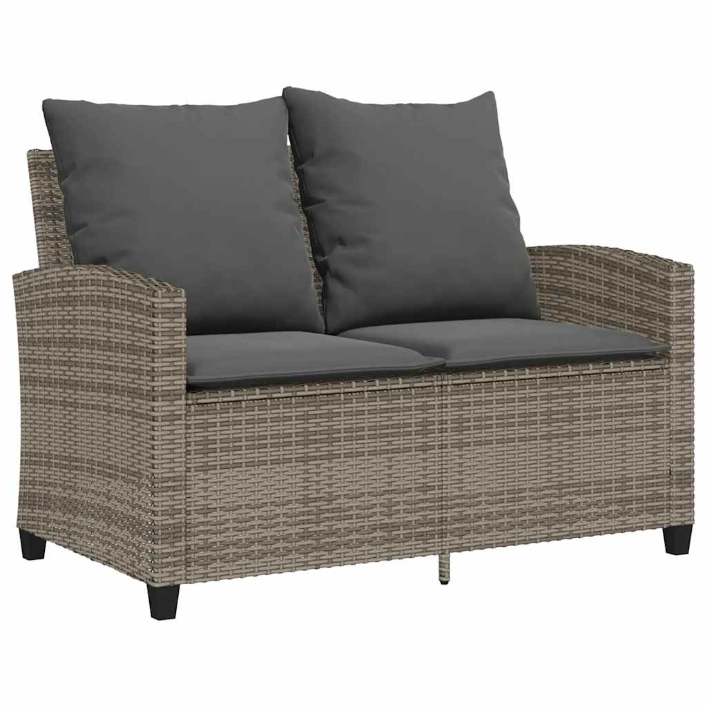 Ensemble de canapé de jardin 6 pcs avec coussins gris résine tressée
