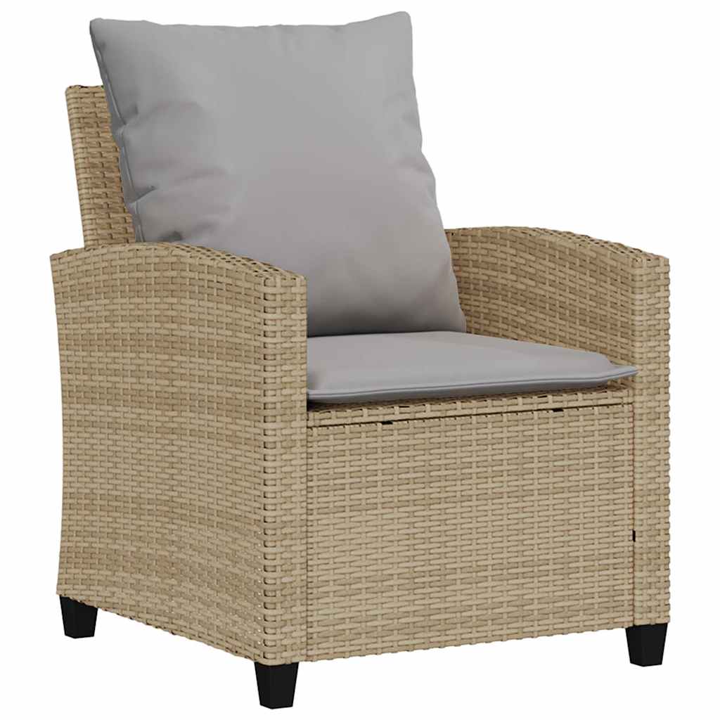 Ensemble de canapé de jardin 6 pcs avec coussins beige résine tressée