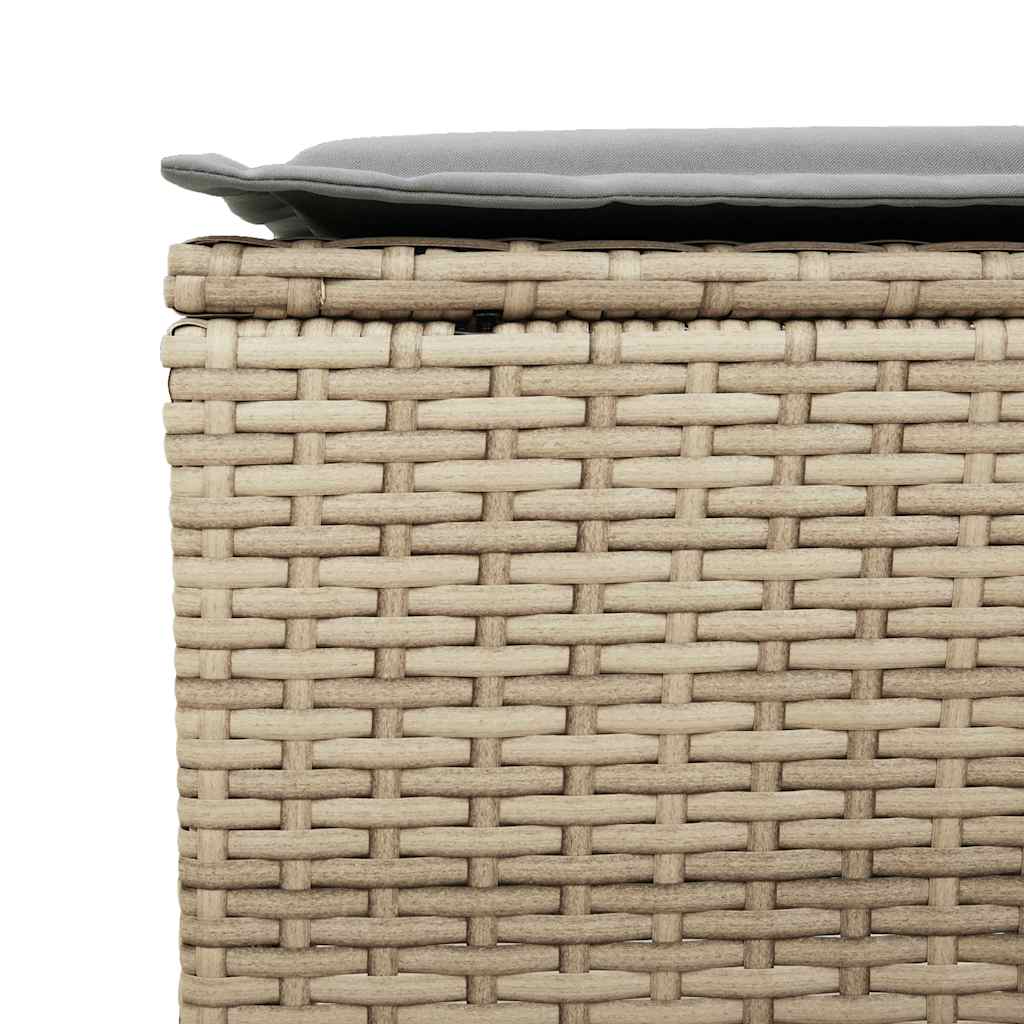 Ensemble de canapé de jardin 6 pcs avec coussins beige résine tressée