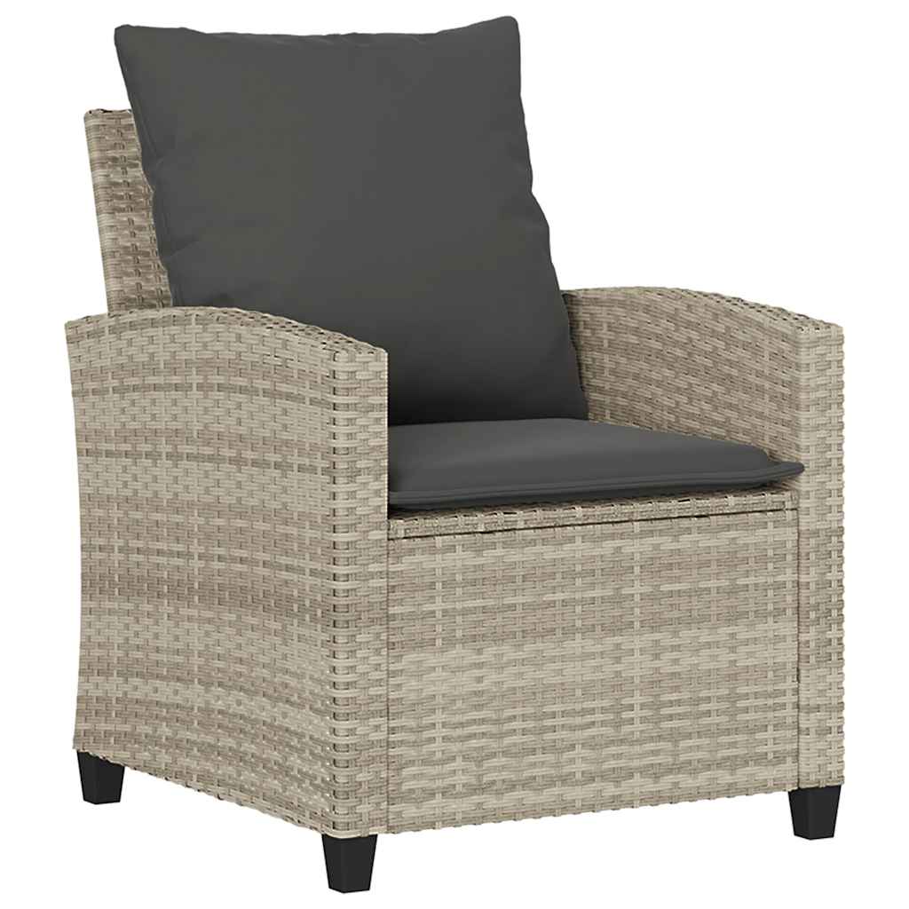 Ensemble de canapé de jardin 6 pcs avec coussins gris résine tressée clair