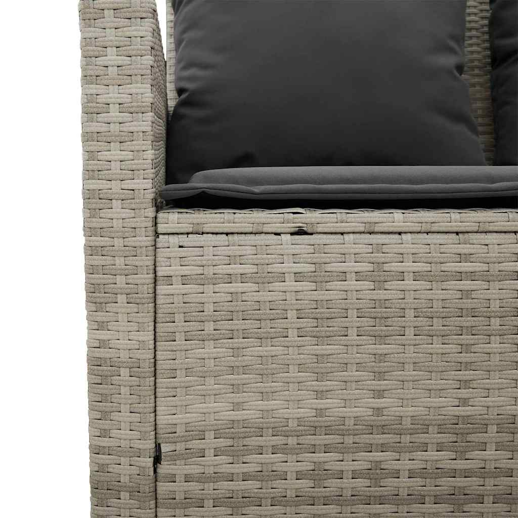 Ensemble de canapé de jardin 6 pcs avec coussins gris résine tressée clair