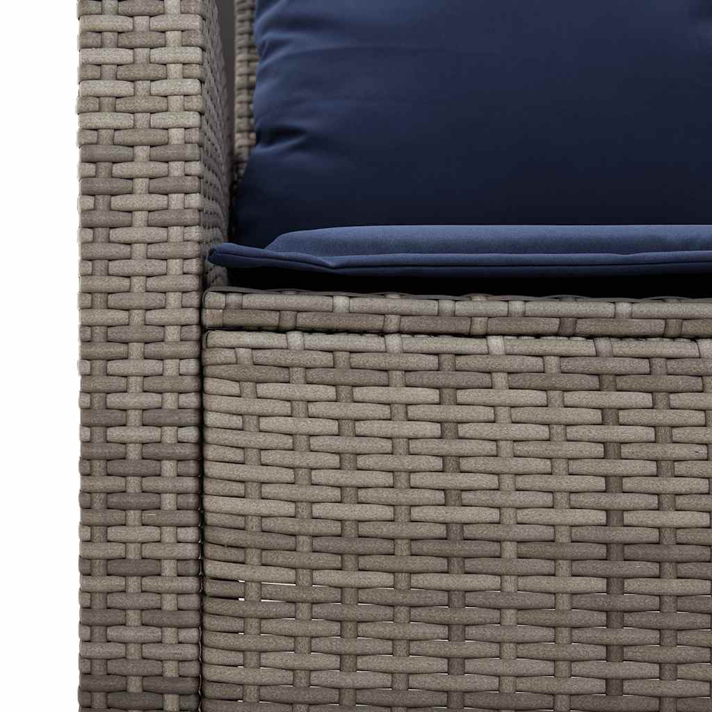 Ensemble de canapé de jardin 6 pcs avec coussins gris résine tressée