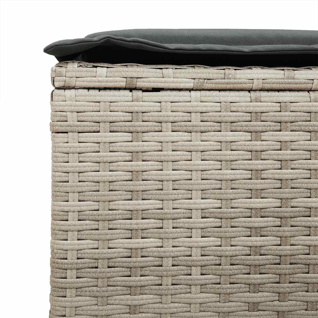 Ensemble de canapé de jardin 6 pcs avec coussins gris résine tressée clair