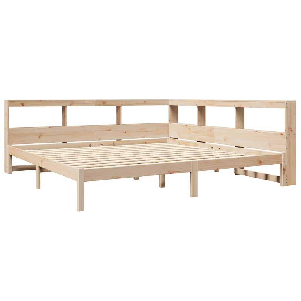 Lit bibliothèque sans matelas 200x200 cm bois massif de pin - XIOS
