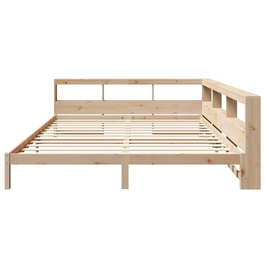 Lit bibliothèque sans matelas 200x200 cm bois massif de pin - XIOS