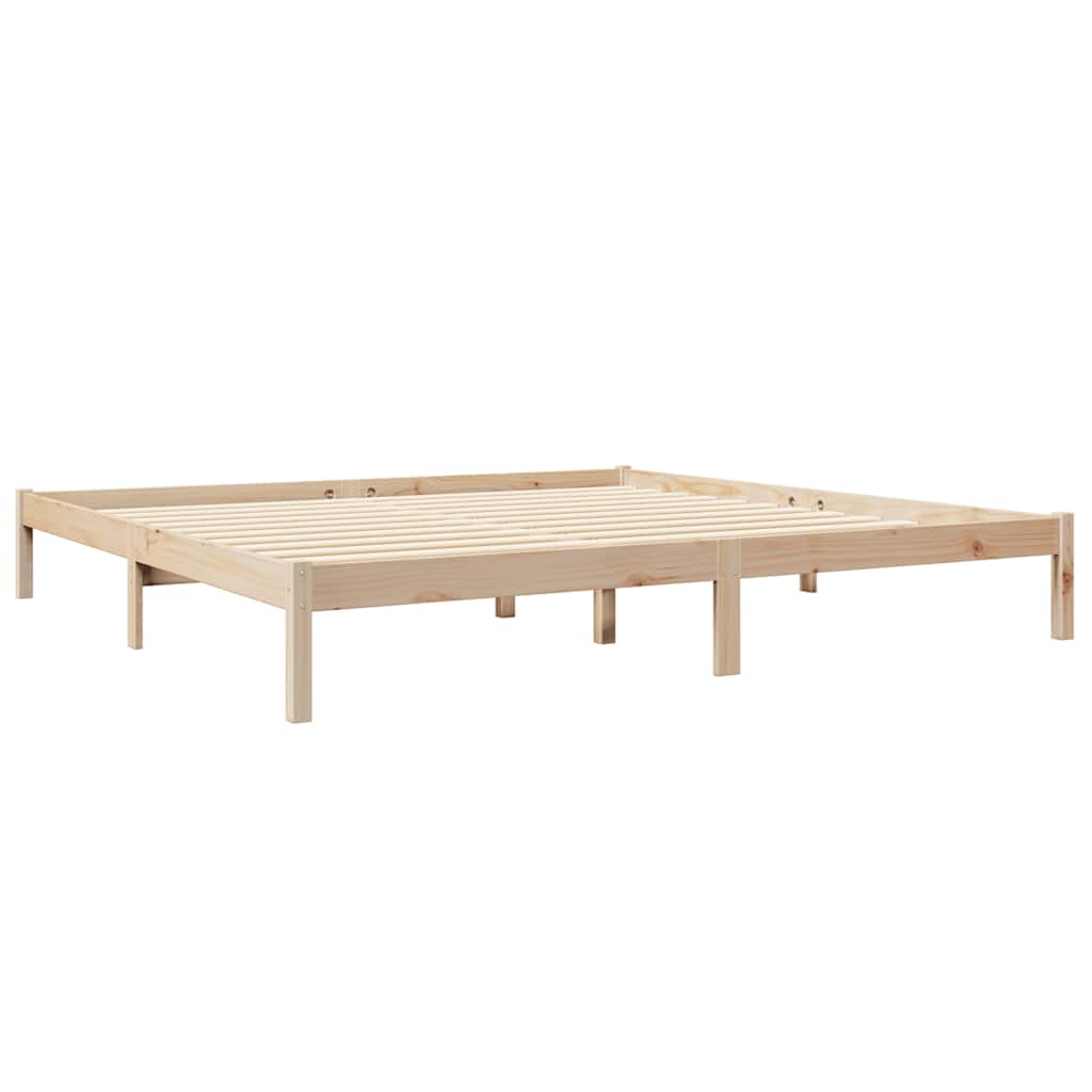 Lit bibliothèque sans matelas 200x200 cm bois massif de pin - XIOS