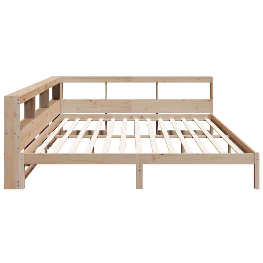 Lit bibliothèque sans matelas 200x200 cm bois massif de pin - XIOS