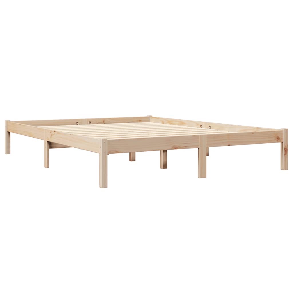 Lit bibliothèque sans matelas 140x190 cm bois de pin massif - XIOS