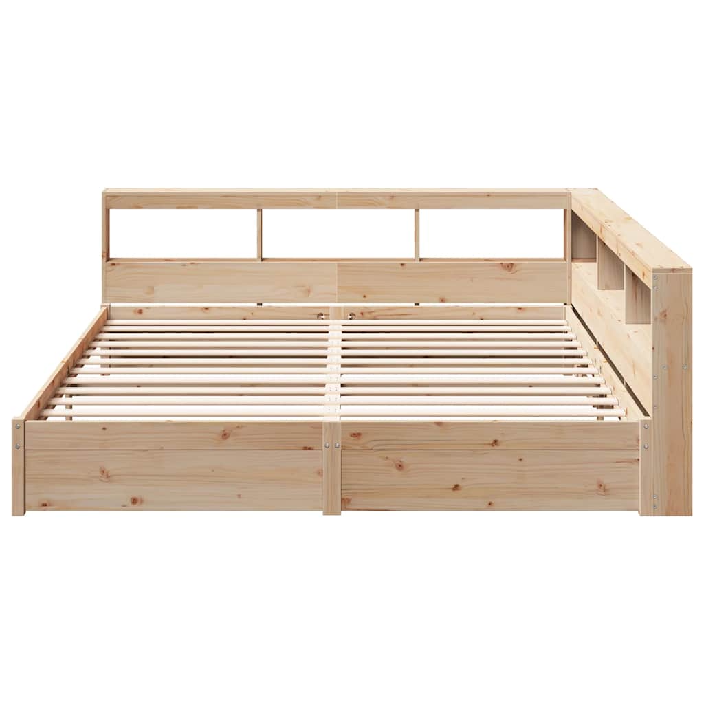 Lit bibliothèque sans matelas 180x200 cm bois massif de pin - XIOS
