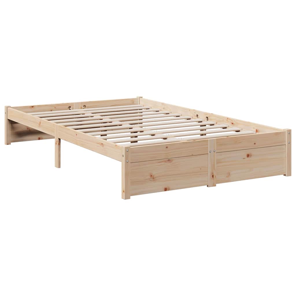 Lit bibliothèque sans matelas 120x200 cm bois de pin massif - XIOS