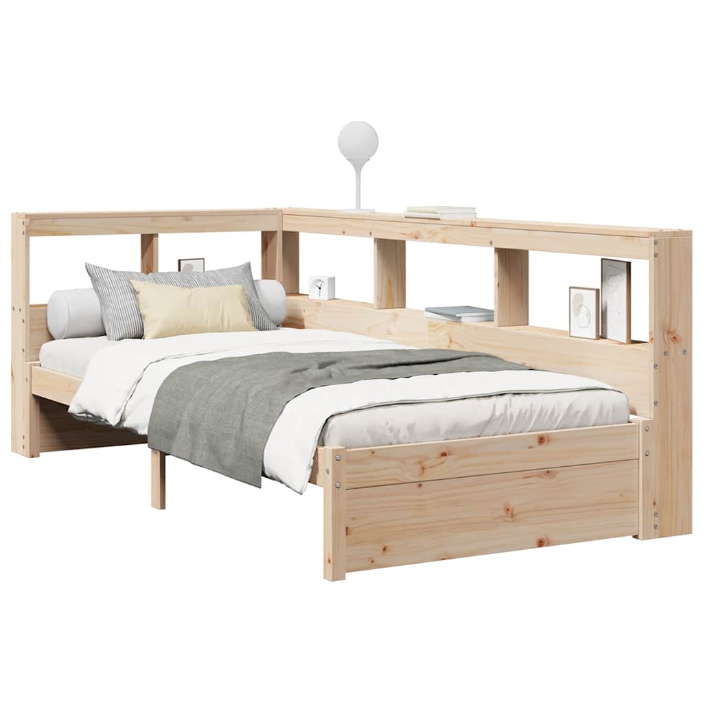 Lit bibliothèque sans matelas 100x200 cm bois massif de pin - XIOS