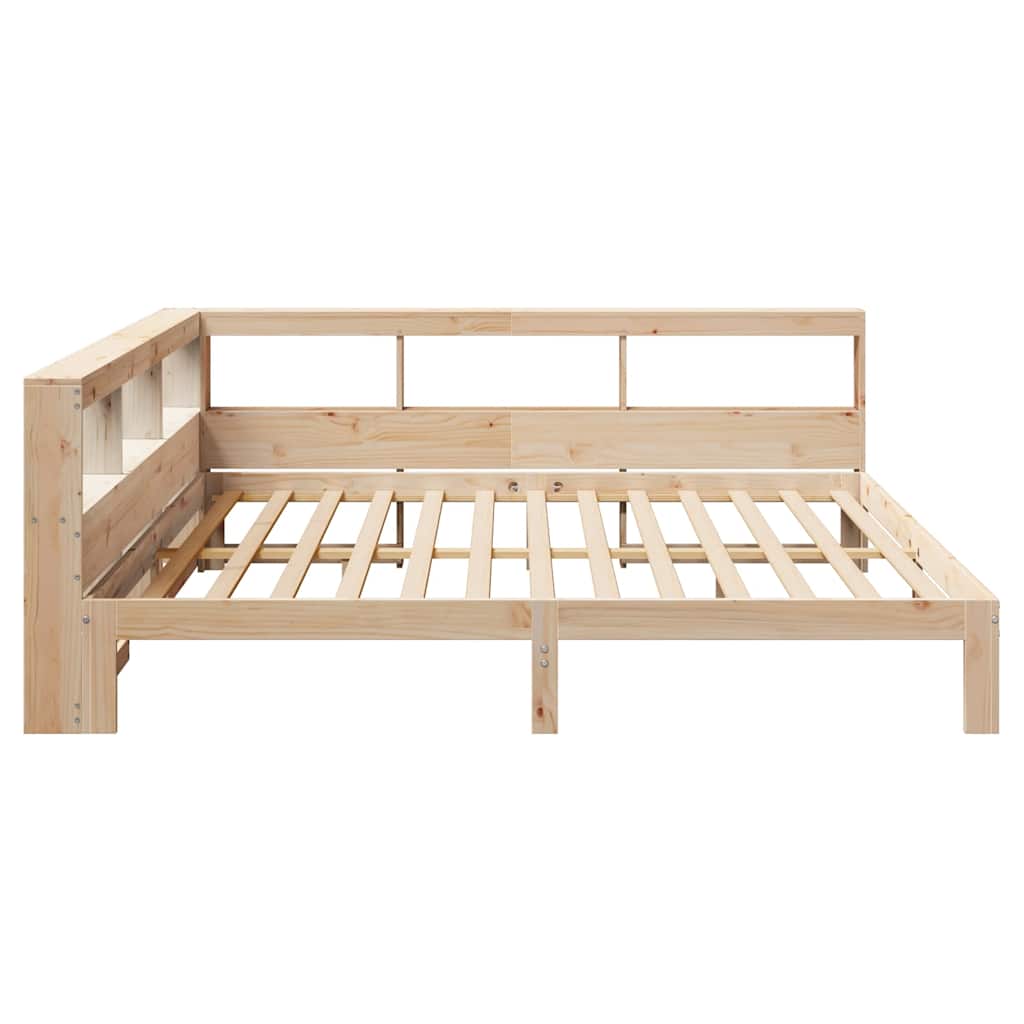 Lit bibliothèque sans matelas 180x200 cm bois massif de pin - XIOS