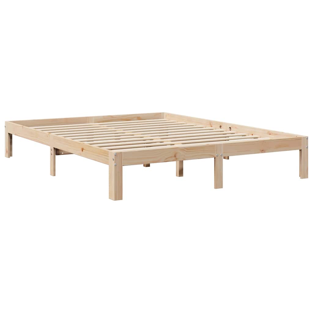 Lit bibliothèque sans matelas 150x200 cm bois massif de pin - XIOS