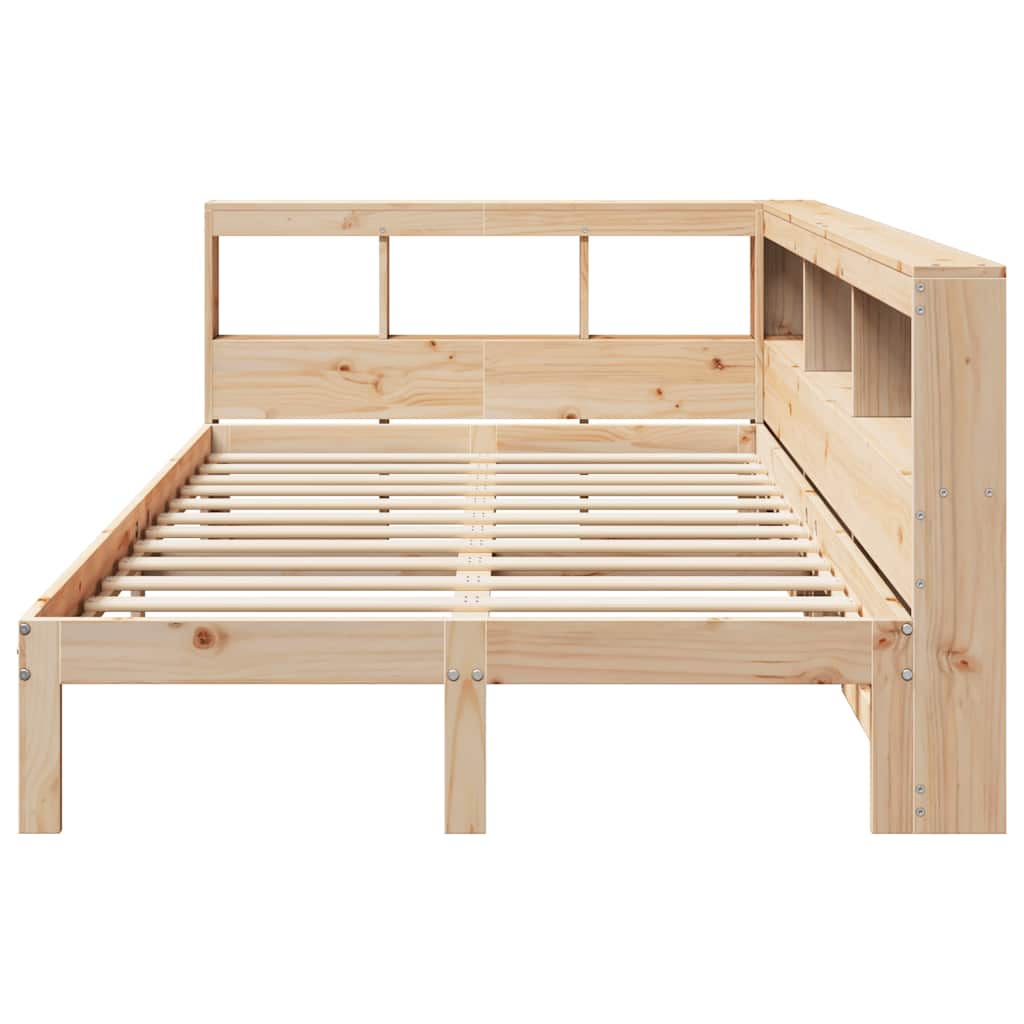 Lit bibliothèque sans matelas 120x200 cm bois de pin massif - XIOS