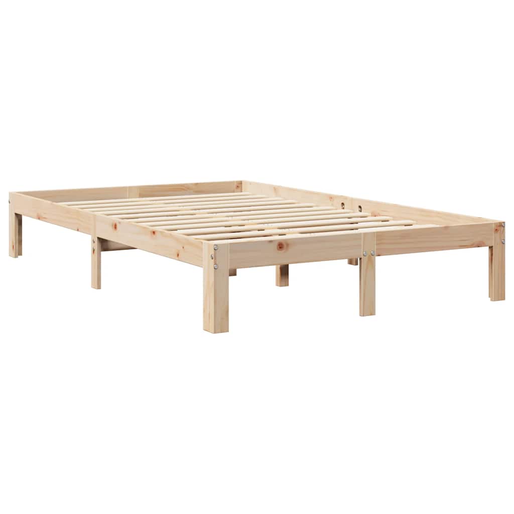 Lit bibliothèque sans matelas 120x200 cm bois de pin massif - XIOS