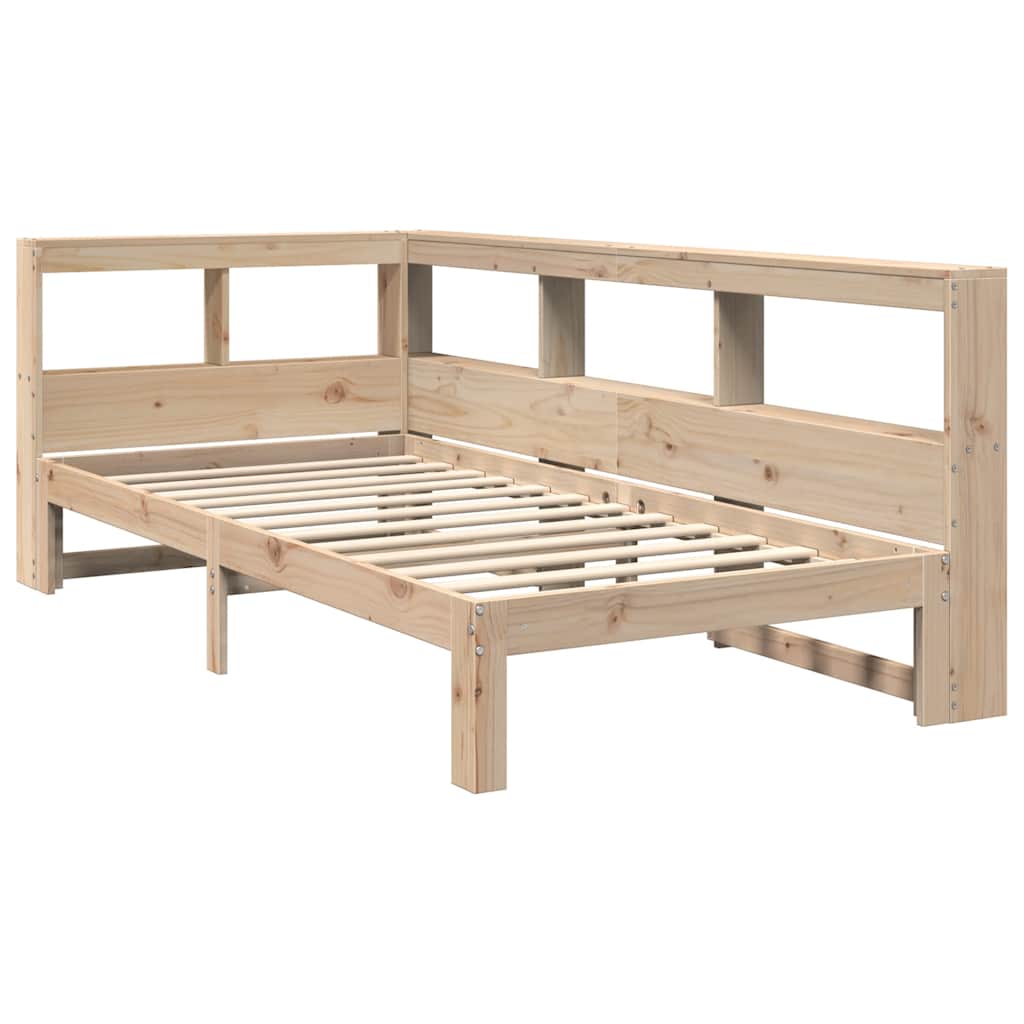 Lit bibliothèque sans matelas 100x200 cm bois massif de pin - XIOS