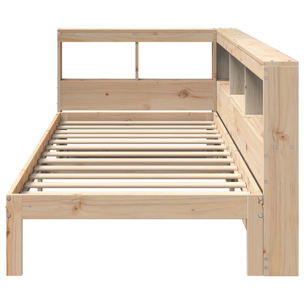 Lit bibliothèque sans matelas 100x200 cm bois massif de pin - XIOS