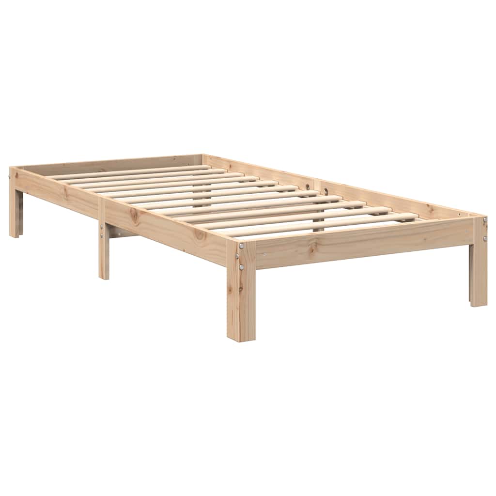 Lit bibliothèque sans matelas 100x200 cm bois massif de pin - XIOS