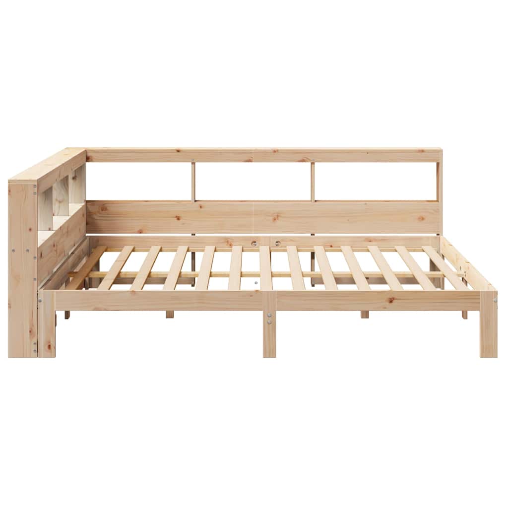 Lit bibliothèque sans matelas 140x190 cm bois de pin massif - XIOS