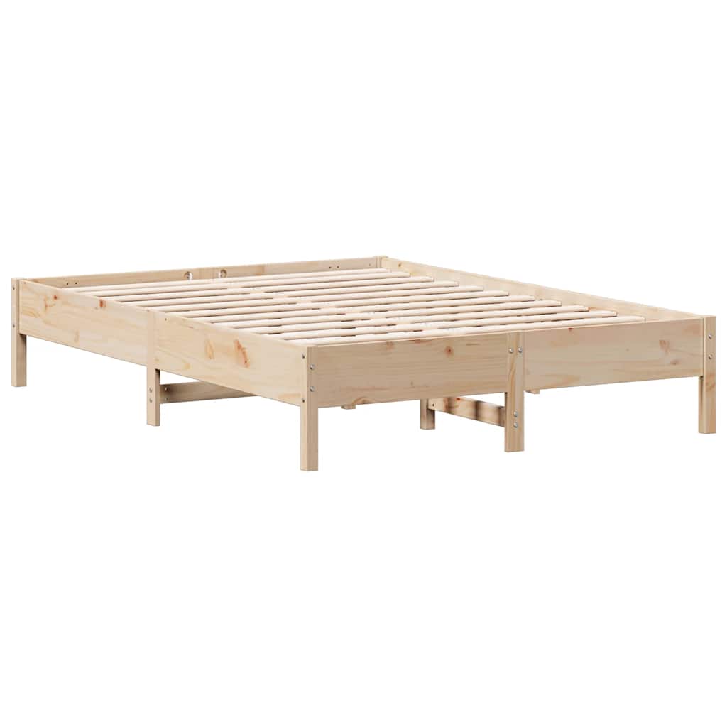 Lit bibliothèque sans matelas 150x200 cm bois massif de pin - XIOS