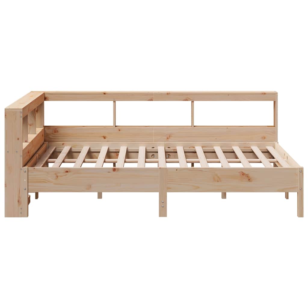 Lit bibliothèque sans matelas 120x200 cm bois de pin massif - XIOS