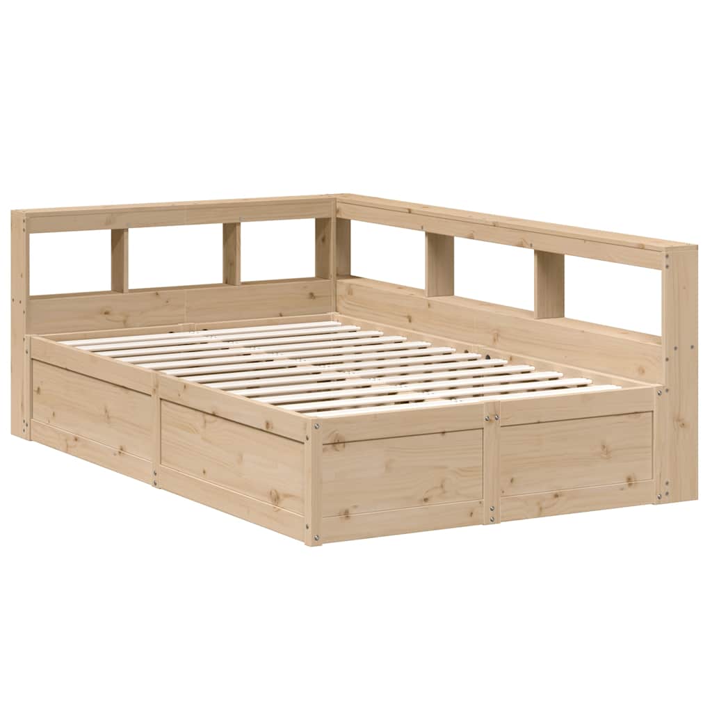 Lit bibliothèque sans matelas 120x200 cm bois de pin massif - XIOS