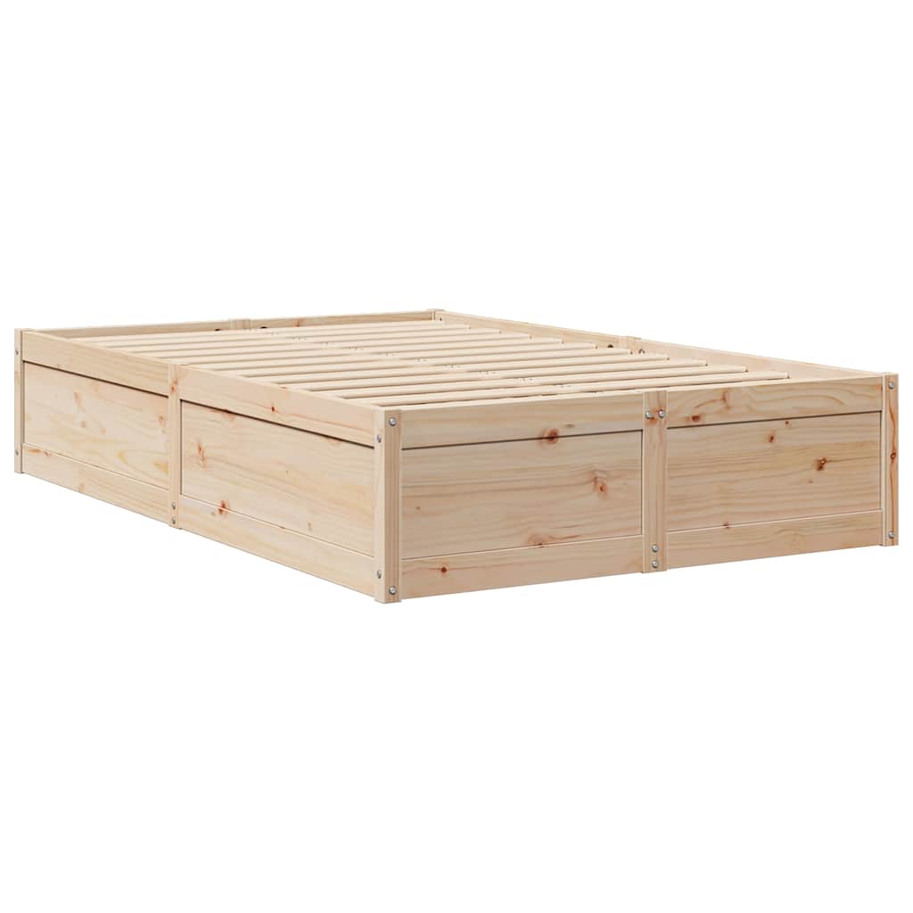 Lit bibliothèque sans matelas 120x200 cm bois de pin massif - XIOS