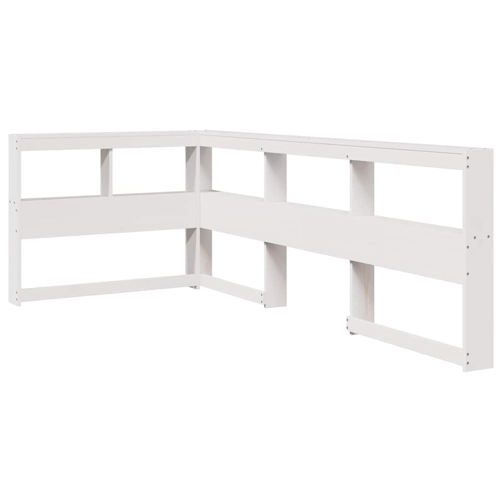 Lit bibliothèque sans matelas blanc 100x200 cm bois pin massif - XIOS