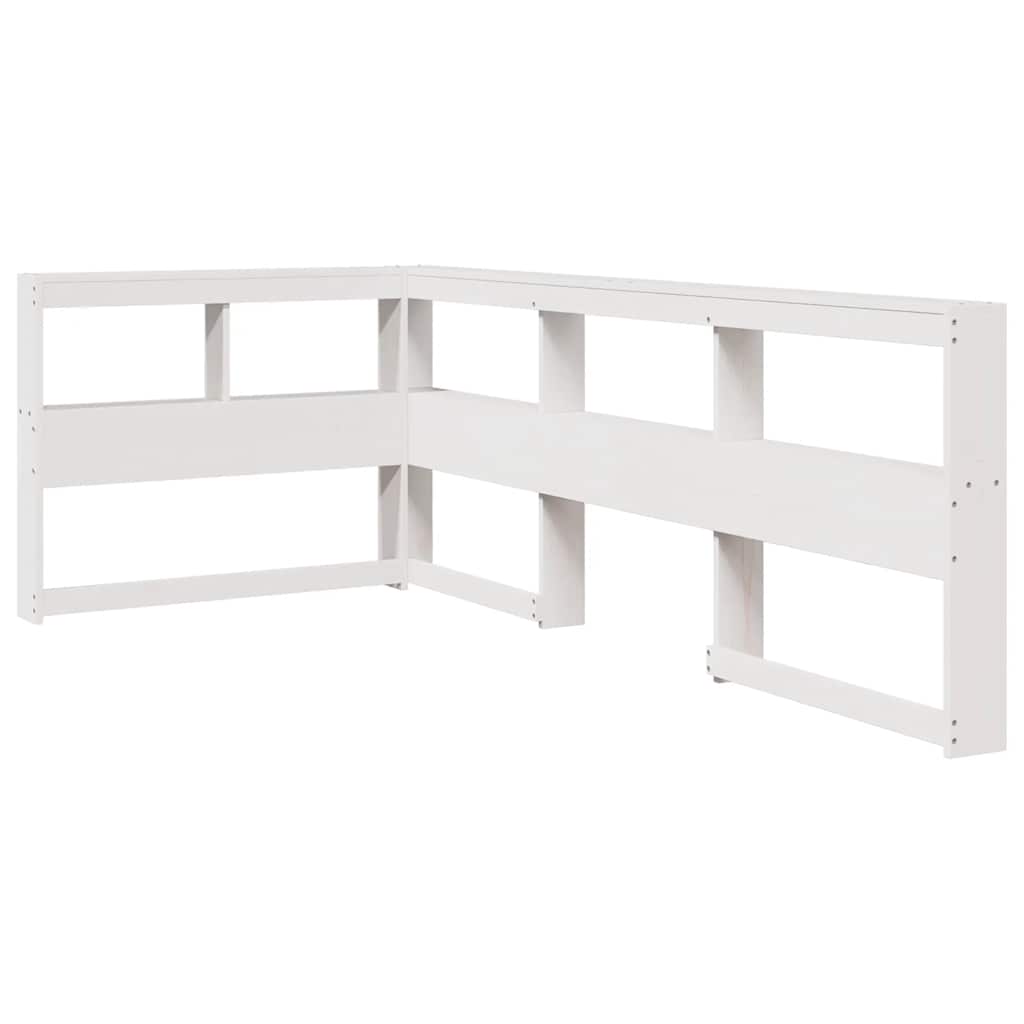 Lit bibliothèque sans matelas blanc 90x200cm bois de pin massif - XIOS
