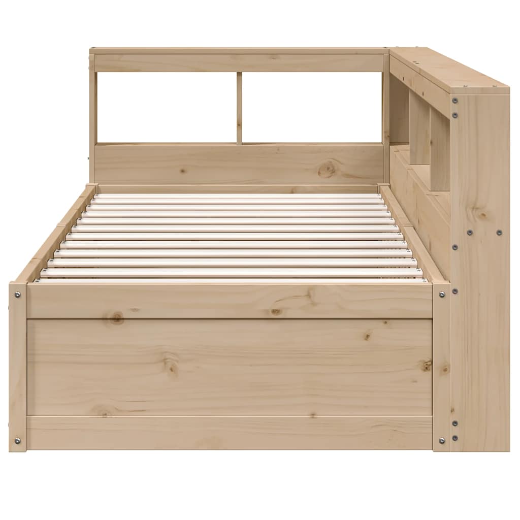 Lit bibliothèque sans matelas 75x190 cm bois de pin massif - XIOS