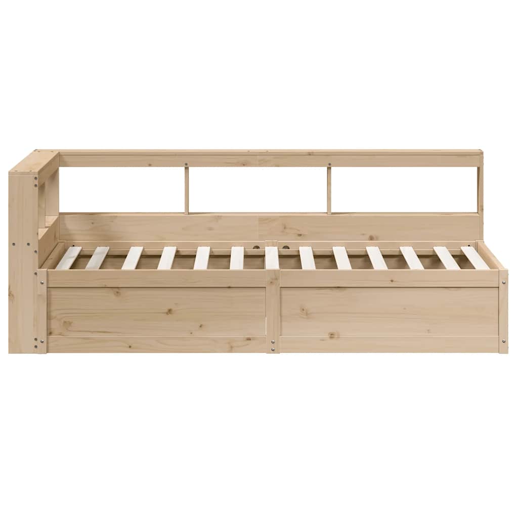 Lit bibliothèque sans matelas 75x190 cm bois de pin massif - XIOS