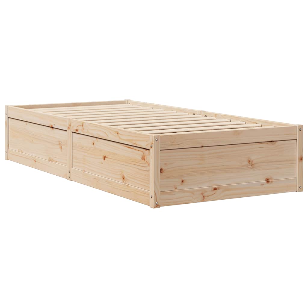 Lit bibliothèque sans matelas 75x190 cm bois de pin massif - XIOS