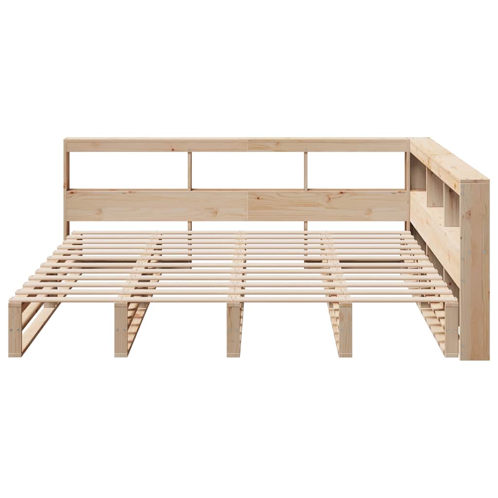 Lit bibliothèque sans matelas 180x200 cm bois massif de pin - XIOS