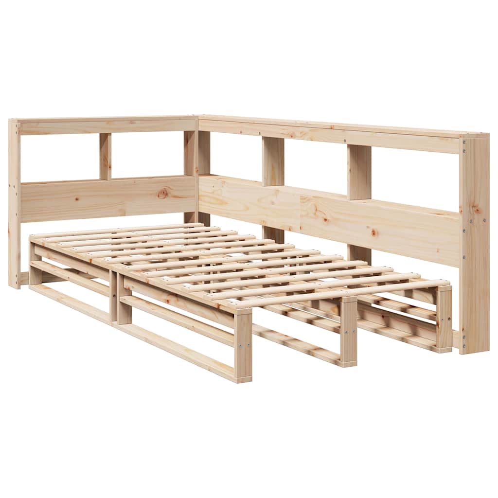 Lit bibliothèque sans matelas 100x200 cm bois massif de pin - XIOS