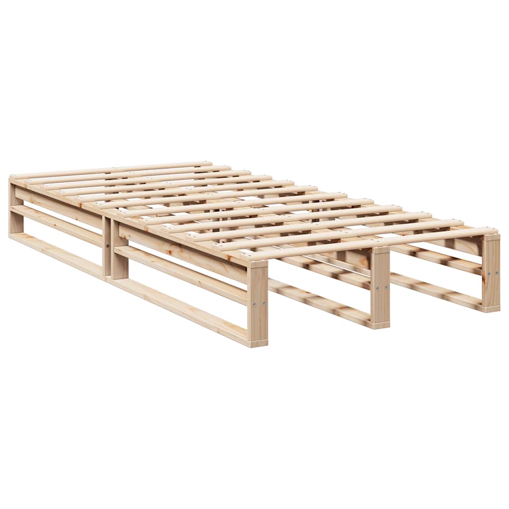 Lit bibliothèque sans matelas 100x200 cm bois massif de pin - XIOS