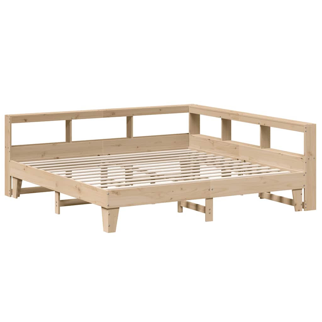 Lit bibliothèque sans matelas 180x200 cm bois massif de pin - XIOS