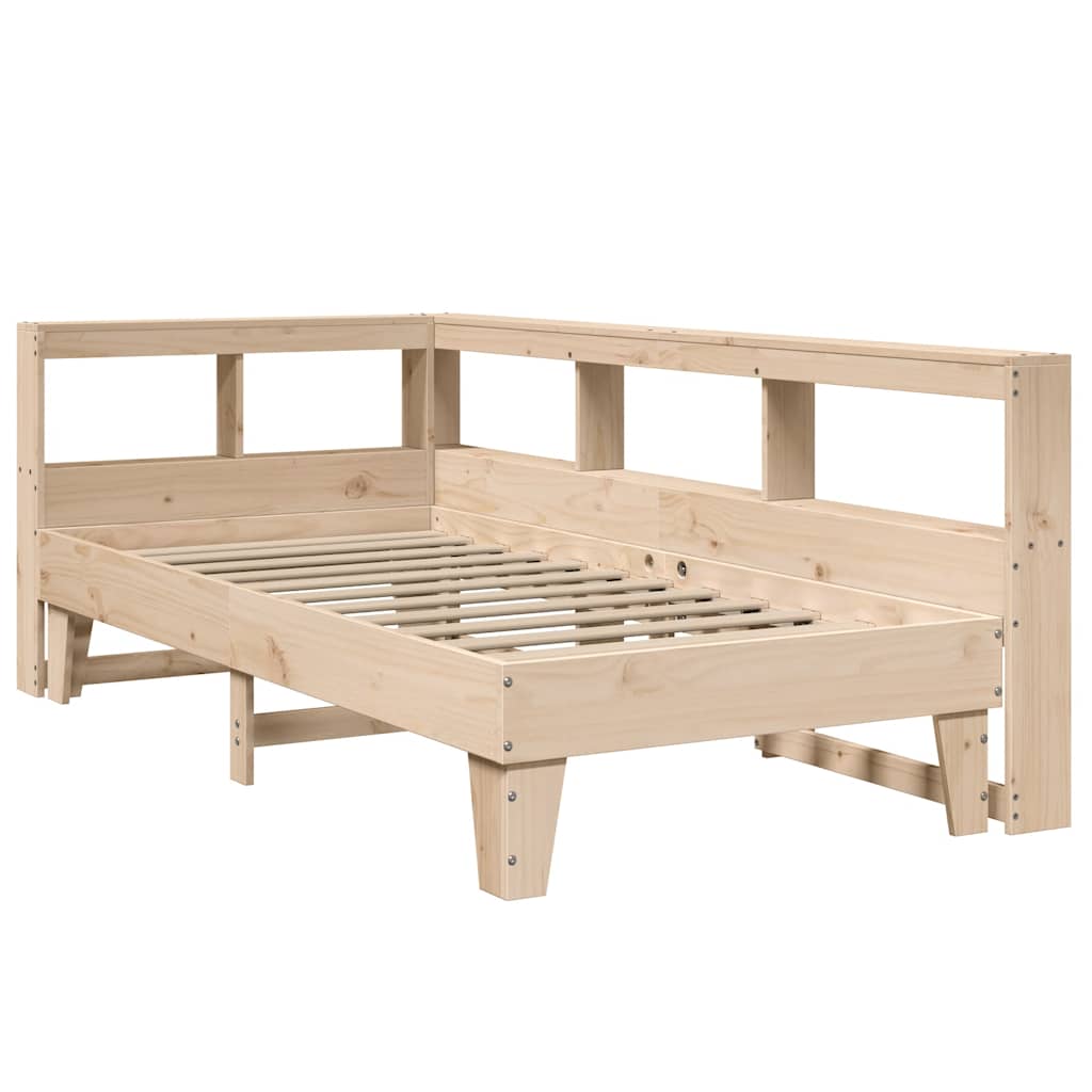 Lit bibliothèque sans matelas 100x200 cm bois massif de pin - XIOS