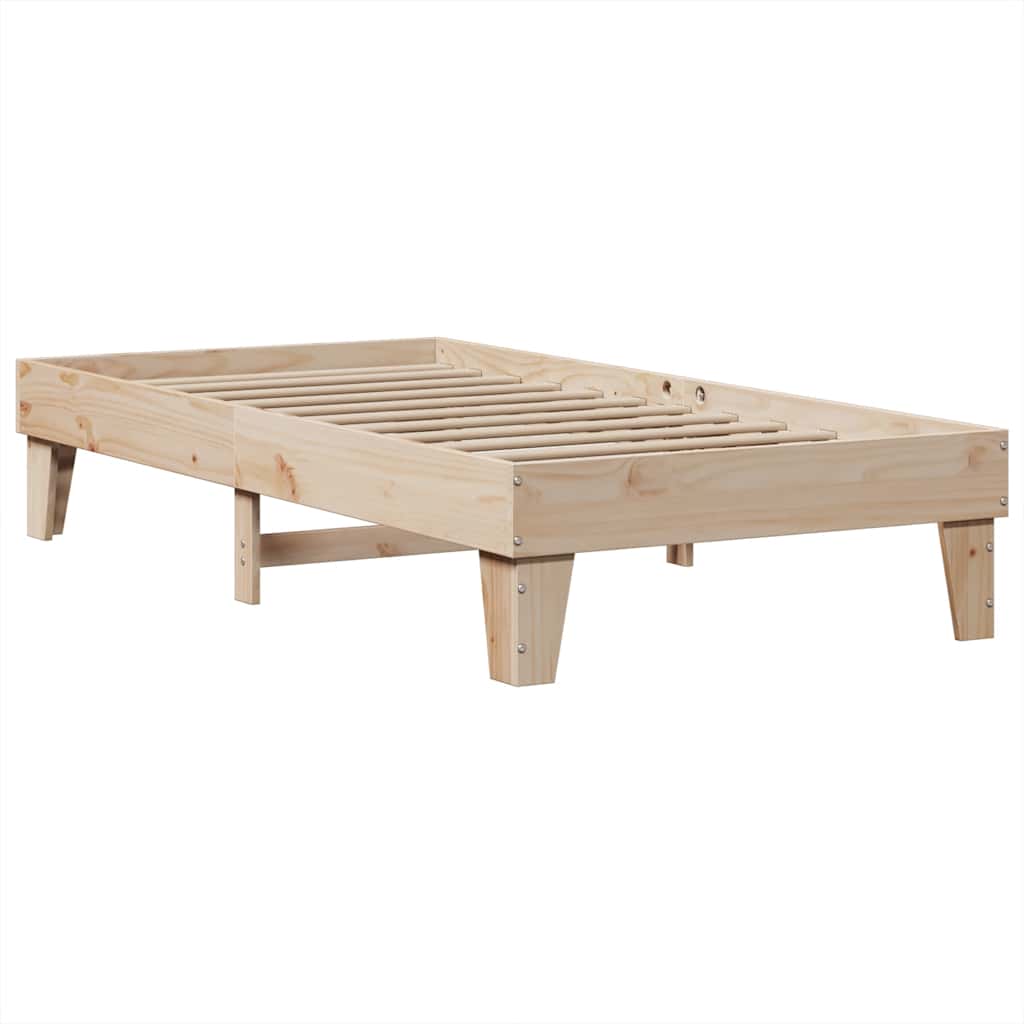 Lit bibliothèque sans matelas 100x200 cm bois massif de pin - XIOS