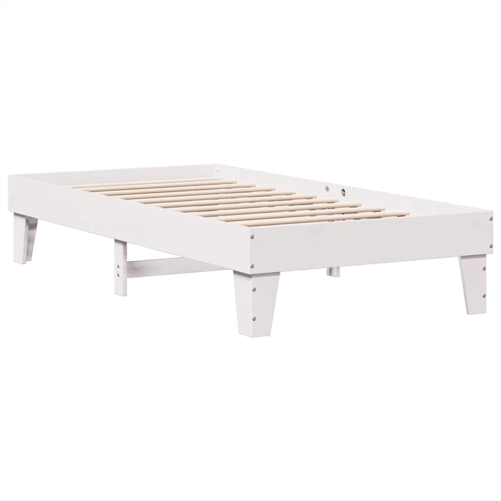 Lit bibliothèque sans matelas blanc 100x200 cm bois pin massif - XIOS