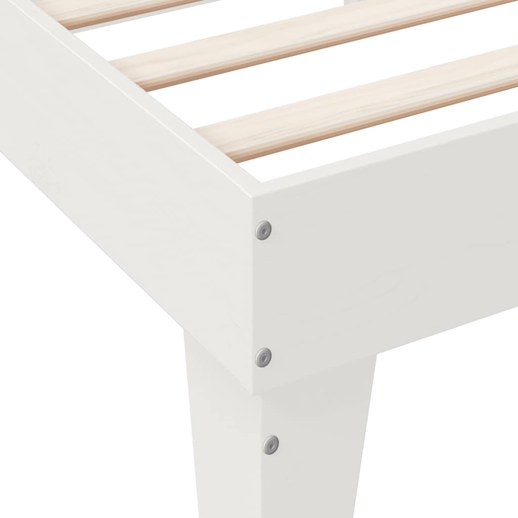 Lit bibliothèque sans matelas blanc 100x200 cm bois pin massif - XIOS