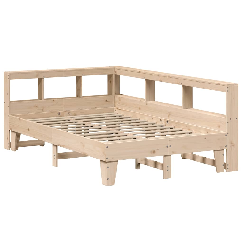 Lit bibliothèque sans matelas 120x190 cm bois de pin massif - XIOS