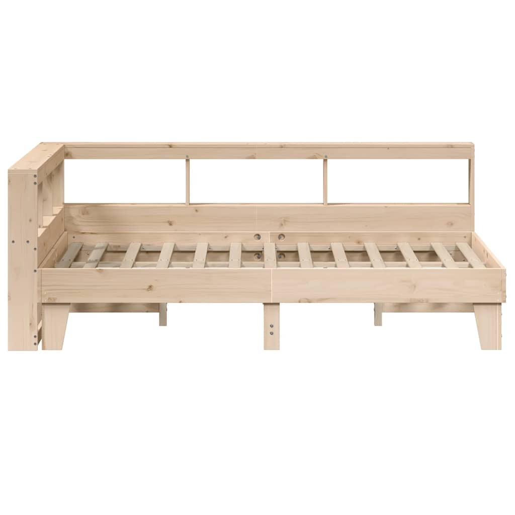 Lit bibliothèque sans matelas 120x190 cm bois de pin massif - XIOS