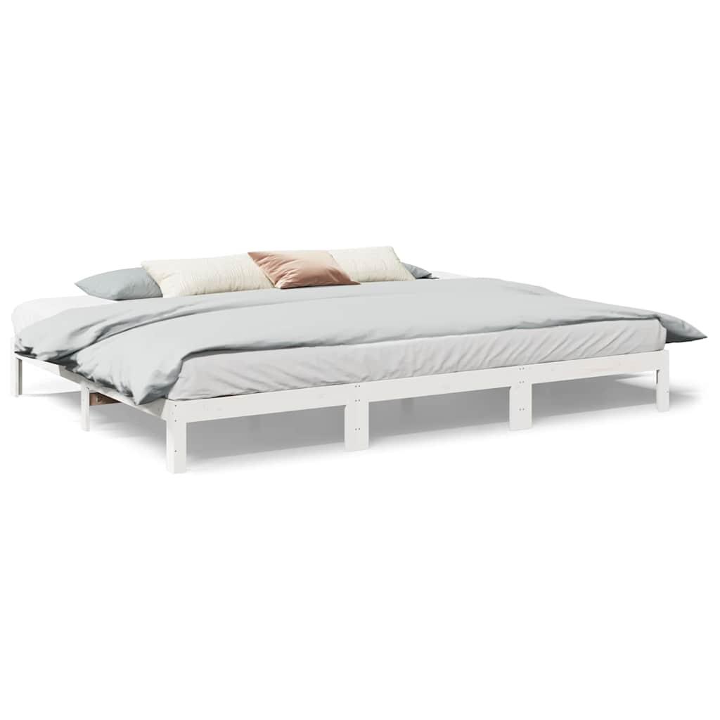 Cadre de lit familial sans matelas blanc 240x200 cm - XIOS