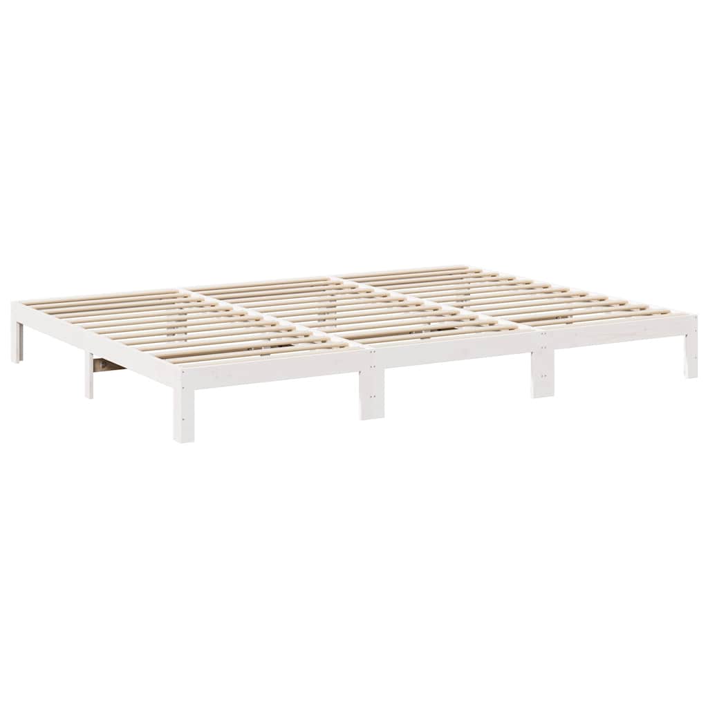 Cadre de lit familial sans matelas blanc 240x200 cm - XIOS