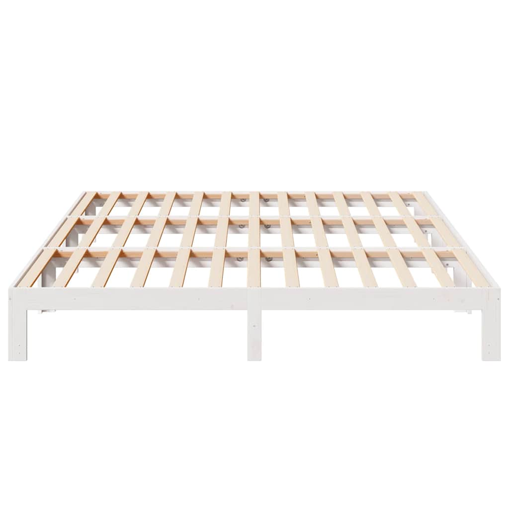 Cadre de lit familial sans matelas blanc 240x200 cm - XIOS